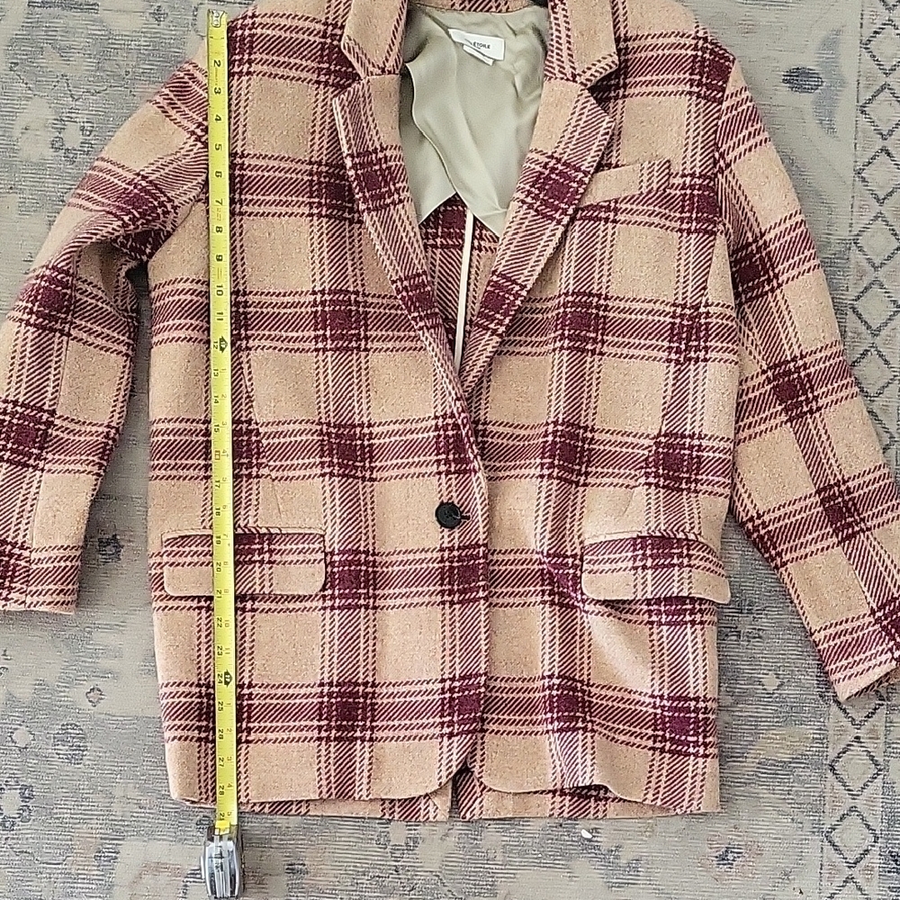 Isabel Marant Beige and Burgundy Plaid Blazer - Picture 13 of 13